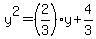 y%5E2=%282%2F3%29y%2B4%2F3