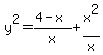 y%5E2=%284-x%29%2Fx%2Bx%5E2%2Fx