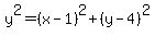 y%5E2=%28x-1%29%5E2%2B%28y-4%29%5E2