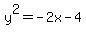 y%5E2=-2x-4