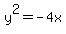 y%5E2=-4x