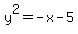 y%5E2=-x-5