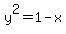 y%5E2=1-x