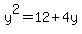 y%5E2=12%2B4y