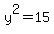y%5E2=15