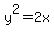 y%5E2=2x