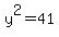 y%5E2=41