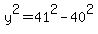 y%5E2=41%5E2-40%5E2