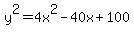 y%5E2=4x%5E2-40x%2B100