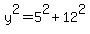 y%5E2=5%5E2%2B12%5E2