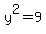 y%5E2=9
