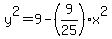 y%5E2=9-%289%2F25%29x%5E2