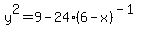 y%5E2=9-24%286-x%29%5E%28-1%29