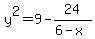 y%5E2=9-24%2F%286-x%29
