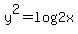 y%5E2=log+2x