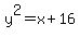 y%5E2=x%2B16