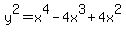 y%5E2=x%5E4-4x%5E3%2B4x%5E2
