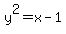 y%5E2=x-1