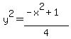 y%5E2+=+%28-x%5E2%2B1%29%2F4