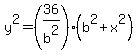 y%5E2+=+%2836%2Fb%5E2%29%28b%5E2%2Bx%5E2%29