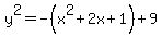 y%5E2+=+-%28x%5E2%2B2x%2B1%29%2B9