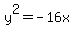 y%5E2+=+-16x+