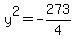y%5E2+=+-273%2F4