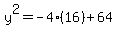 y%5E2+=+-4%2816%29%2B64
