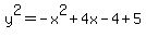 y%5E2+=+-x%5E2%2B4x-4%2B5