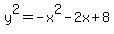 y%5E2+=+-x%5E2-2x%2B8