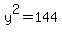 y%5E2+=+144