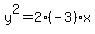y%5E2+=+2+%28-3%29+x