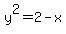 y%5E2+=+2-x