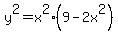 y%5E2+=+x%5E2%289-2x%5E2%29