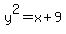 y%5E2+=+x+%2B+9