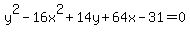y%5E2+-+16x%5E2+%2B+14y+%2B+64x+-+31+=+0