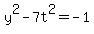 y%5E2+-+7t%5E2+=+-1