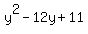 y%5E2-12y%2B11