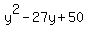 y%5E2-27y%2B50