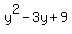 y%5E2-3y%2B9