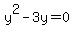 y%5E2-3y=0
