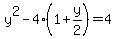 y%5E2-4%281%2By%2F2%29=4
