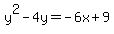 y%5E2-4y=-6x%2B9