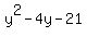 y%5E2-4y-21
