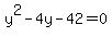 y%5E2-4y-42+=+0