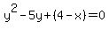 y%5E2-5y%2B%284-x%29=0