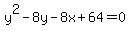 y%5E2-8y-8x%2B64=0