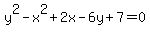 y%5E2-x%5E2%2B2x-6y%2B7=0