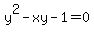 y%5E2-xy-1+=+0