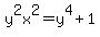y%5E2x%5E2+=+y%5E4+%2B+1